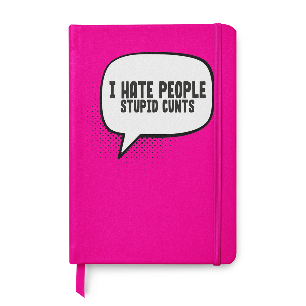 Hate People Speech Bubble Leather Style Notebook #4 image